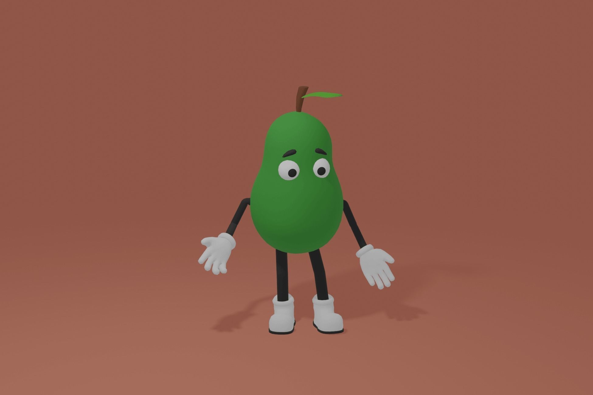Fruits and Vegetables lowpoly characters Low-poly 3D model_6