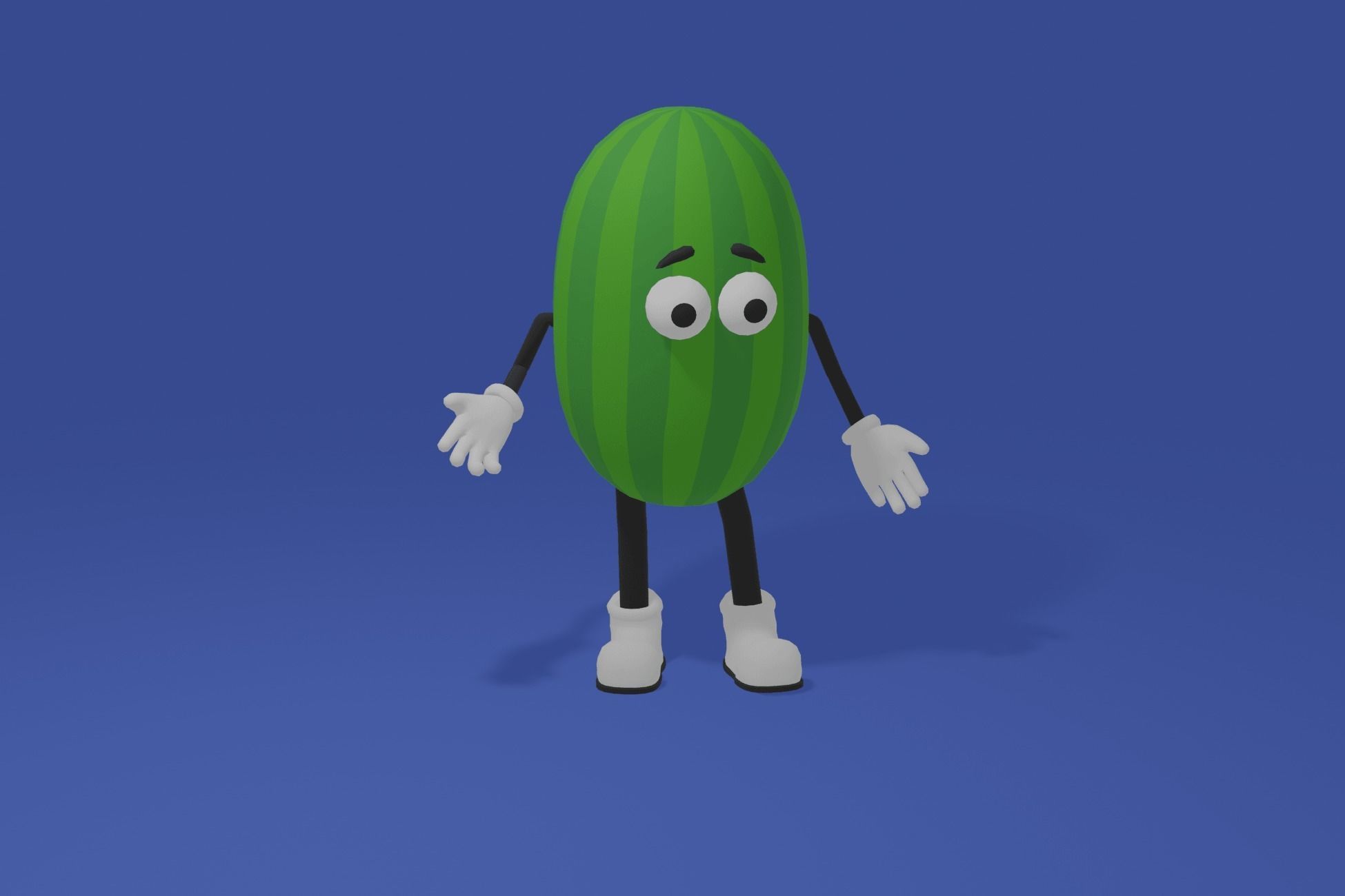Fruits and Vegetables lowpoly characters Low-poly 3D model_8
