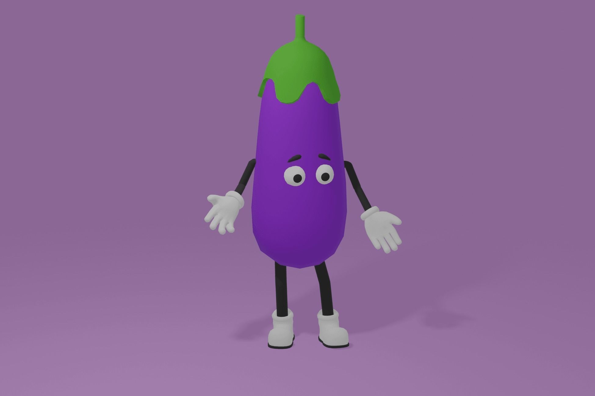 Fruits and Vegetables lowpoly characters Low-poly 3D model_2