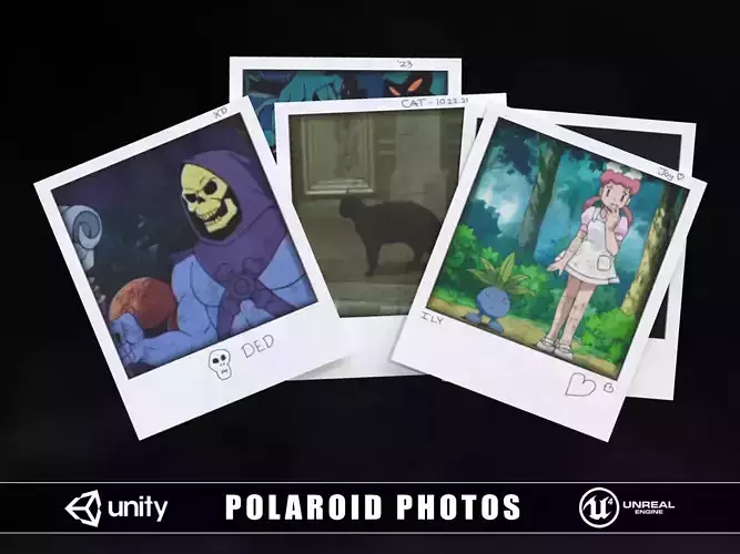 Polaroid Photos Low-poly 3D model