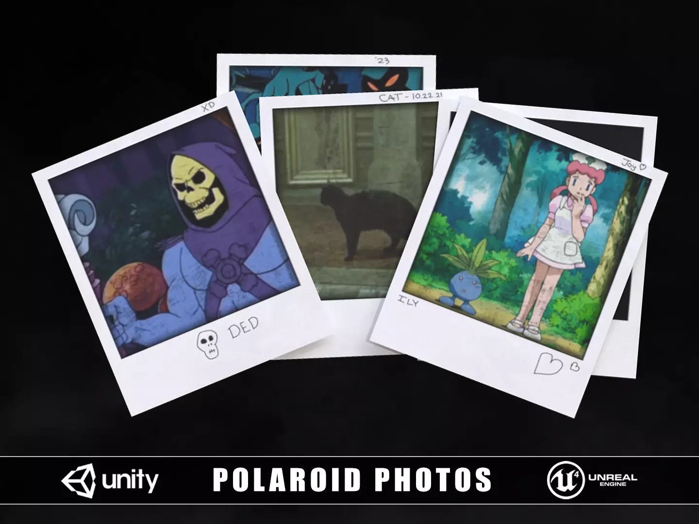 Polaroid Photos Low-poly 3D model_0