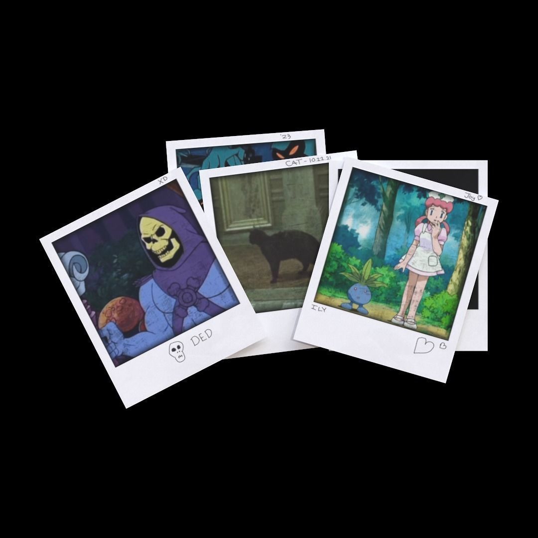 Polaroid Photos Low-poly 3D model_2