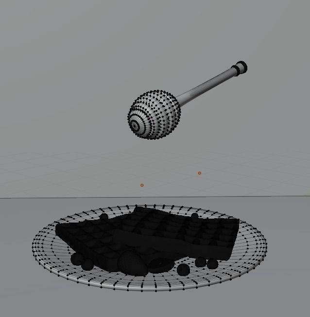 Waffle with honey 3D model_4