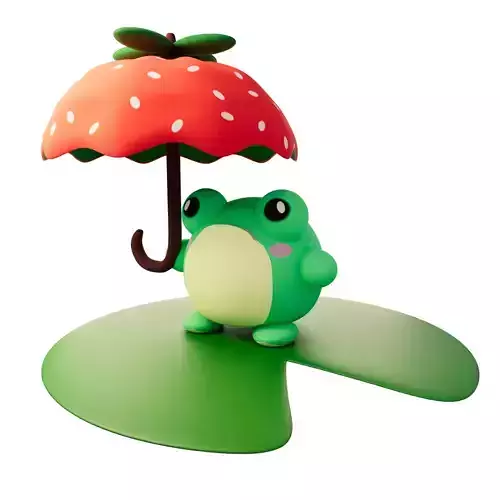 Strawberry Frog  Free low-poly 3D model