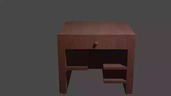 Nightstand 3D Model wooden table with drawers