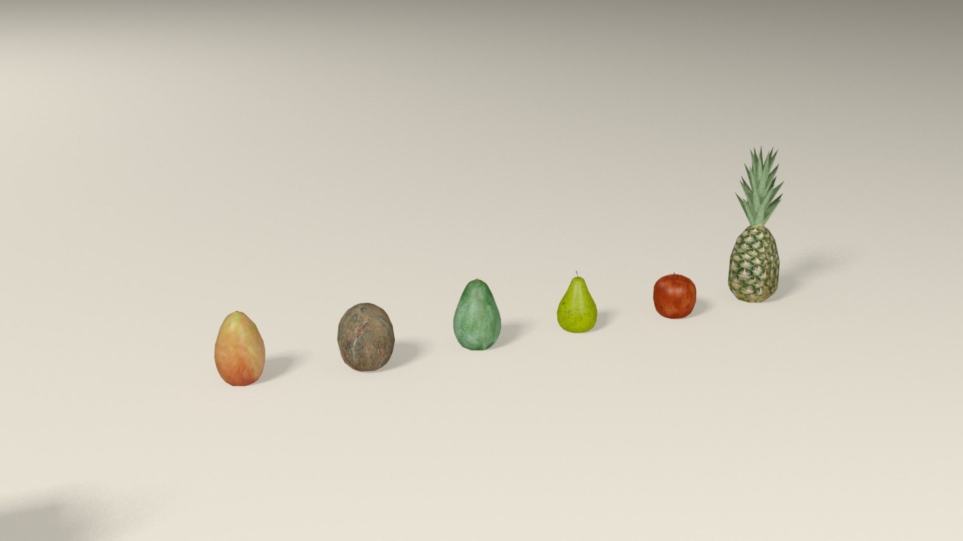 Tropical fruit and fruit boxes Low-poly 3D model_15