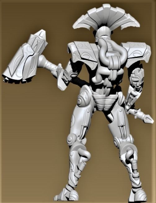 Guardian humanoid robot 3D print model_3