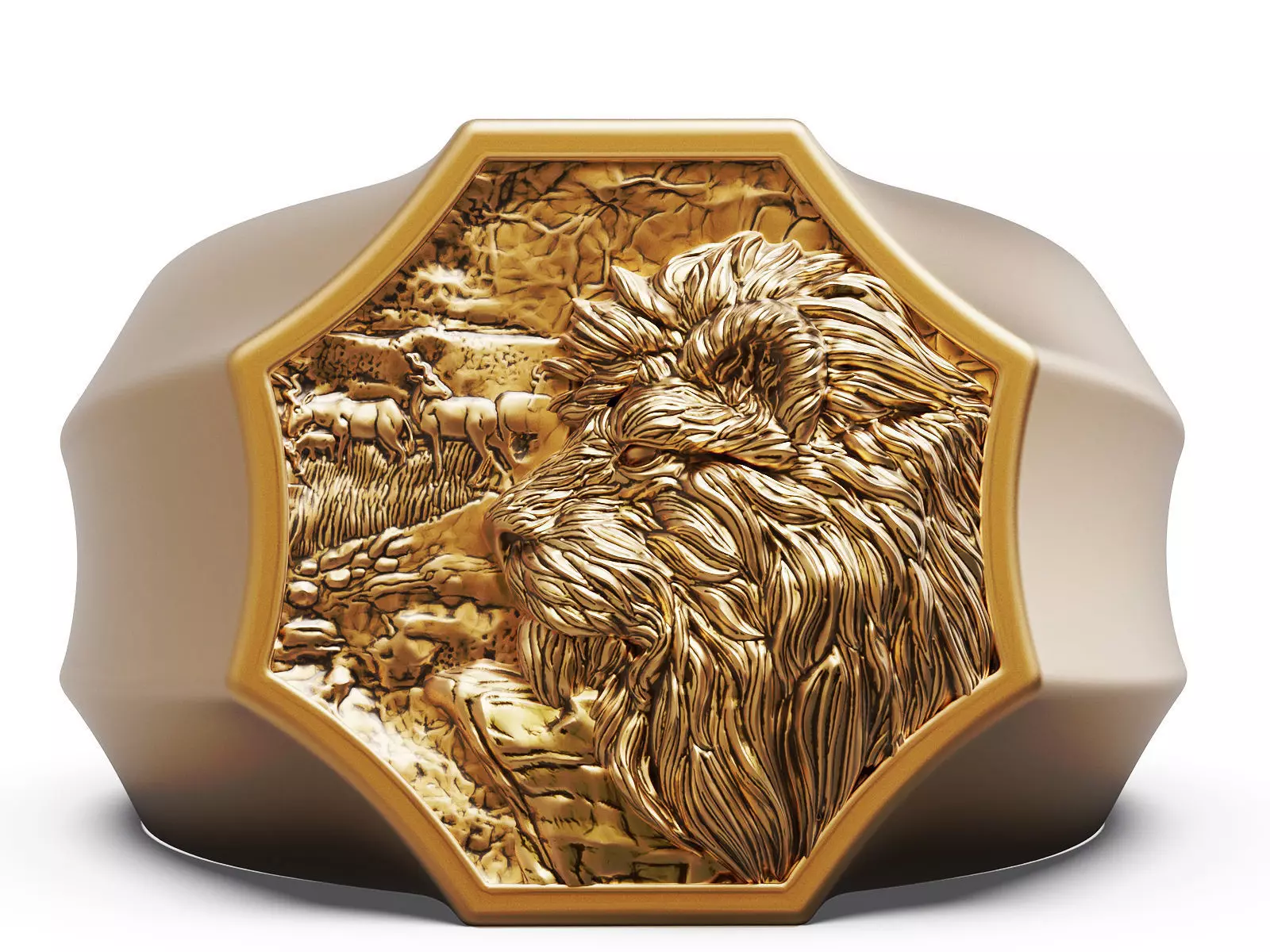 Lion Man Ring Silver Gold  Print 3D print model_0