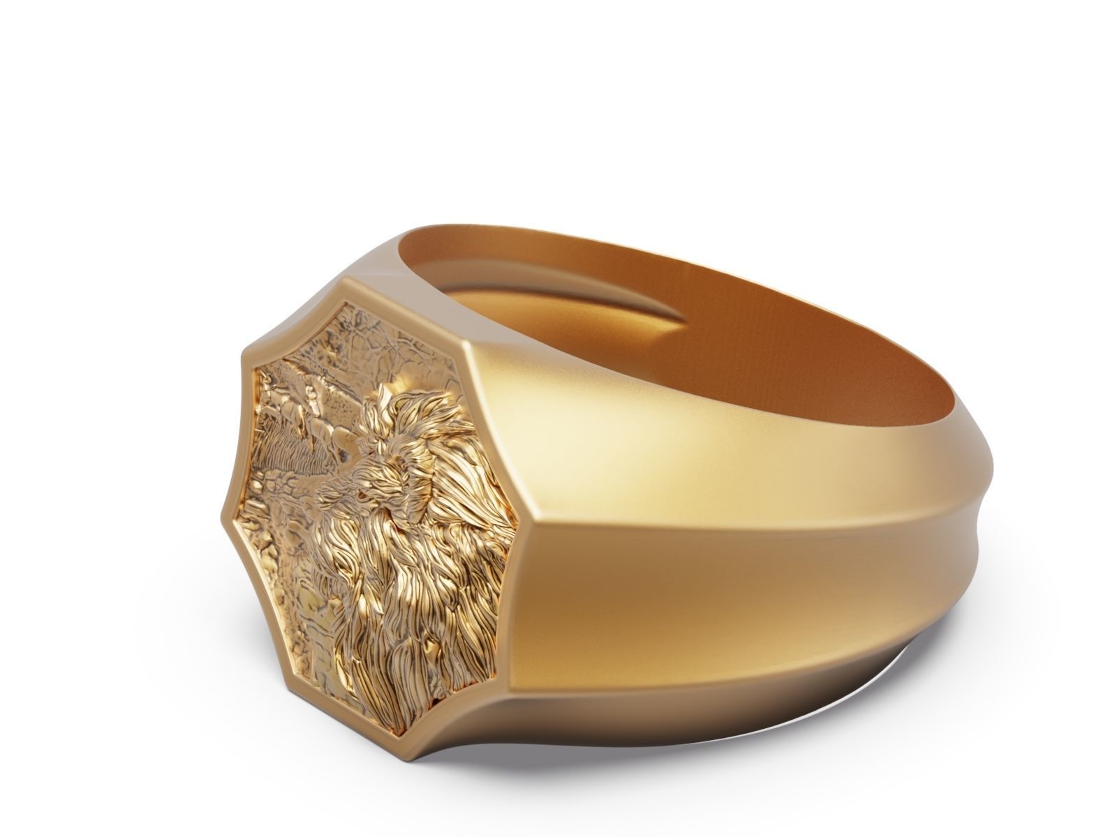 Lion Man Ring Silver Gold  Print 3D print model_2