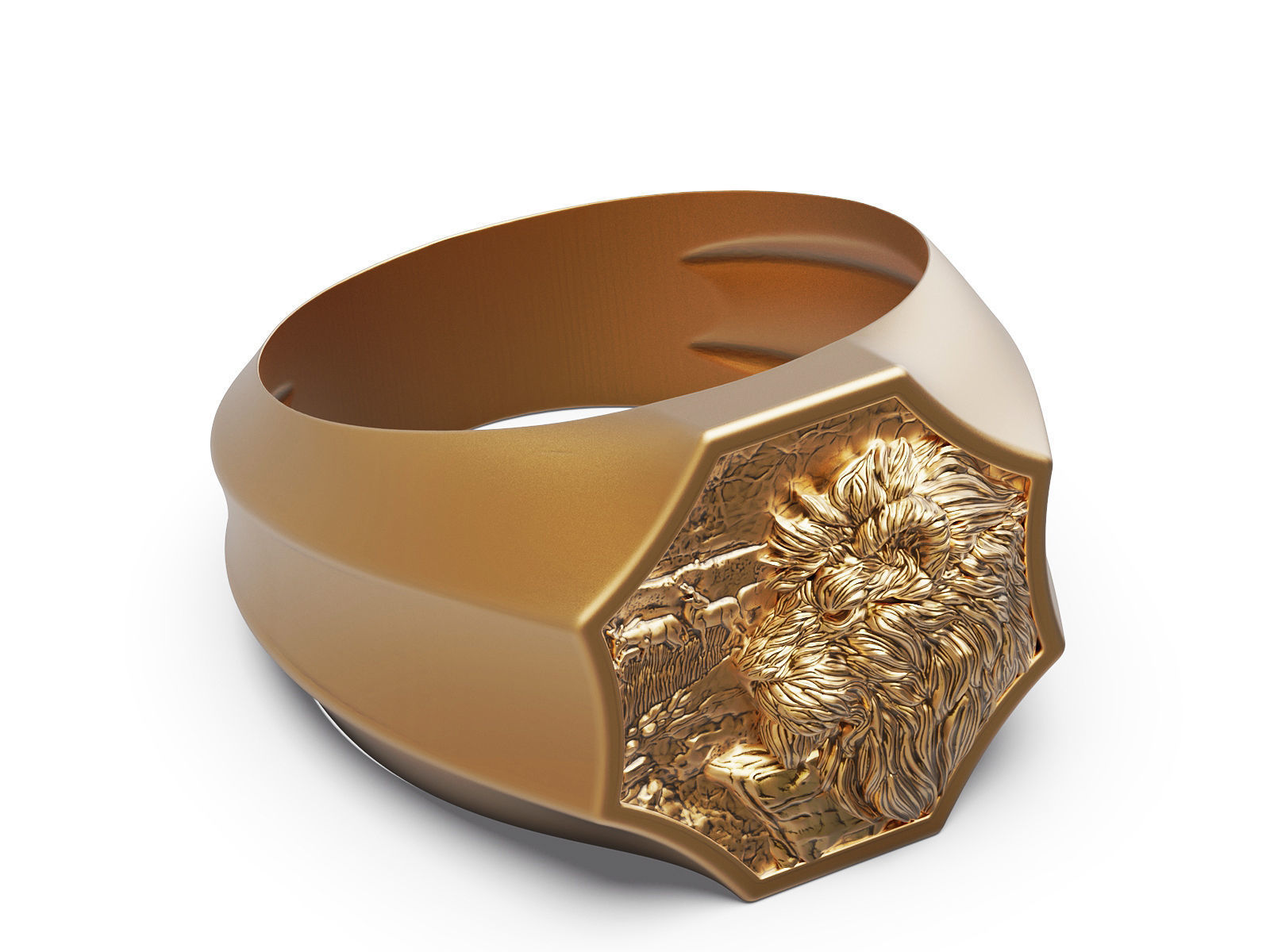 Lion Man Ring Silver Gold  Print 3D print model_3