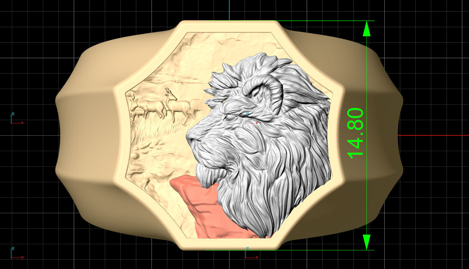Lion Man Ring Silver Gold  Print 3D print model_5