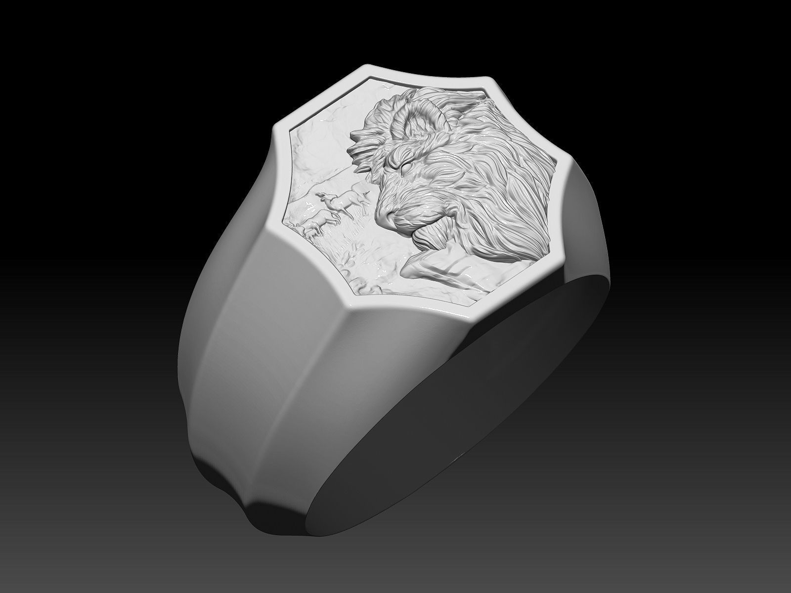 Lion Man Ring Silver Gold  Print 3D print model_1