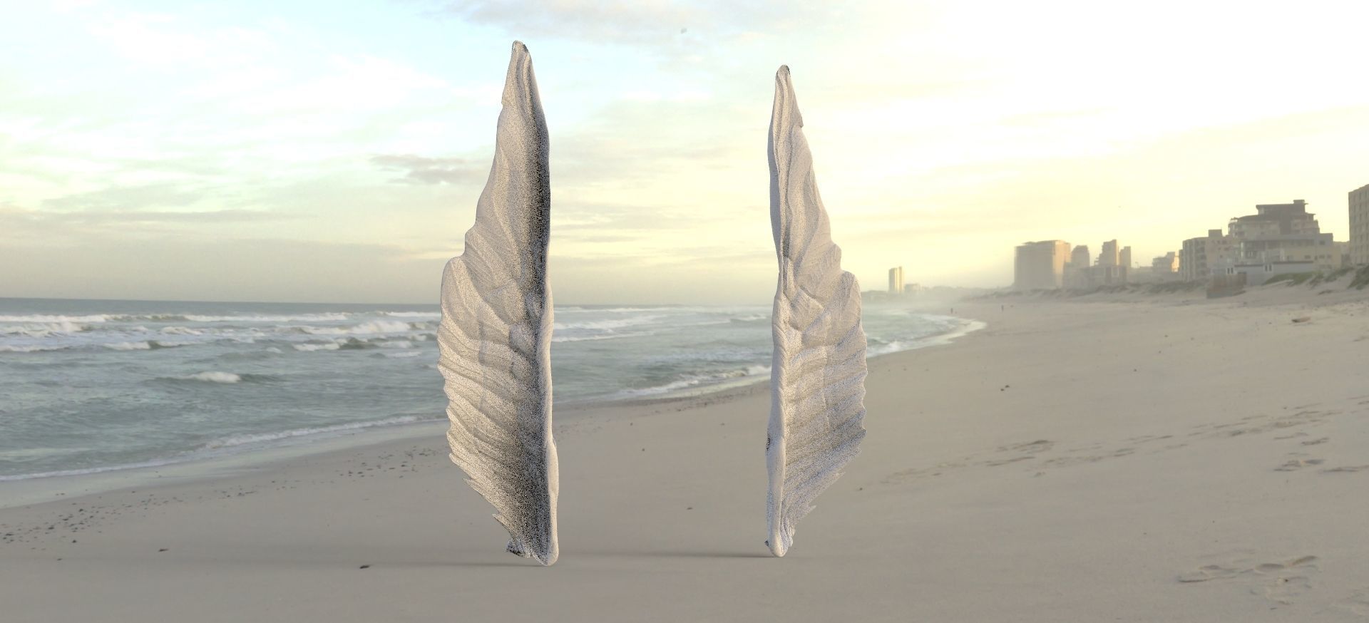 Angel wings pillars 3D model_1