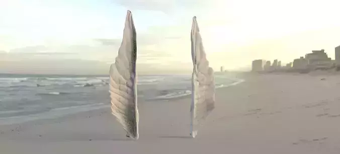 Angel wings pillars 3D model