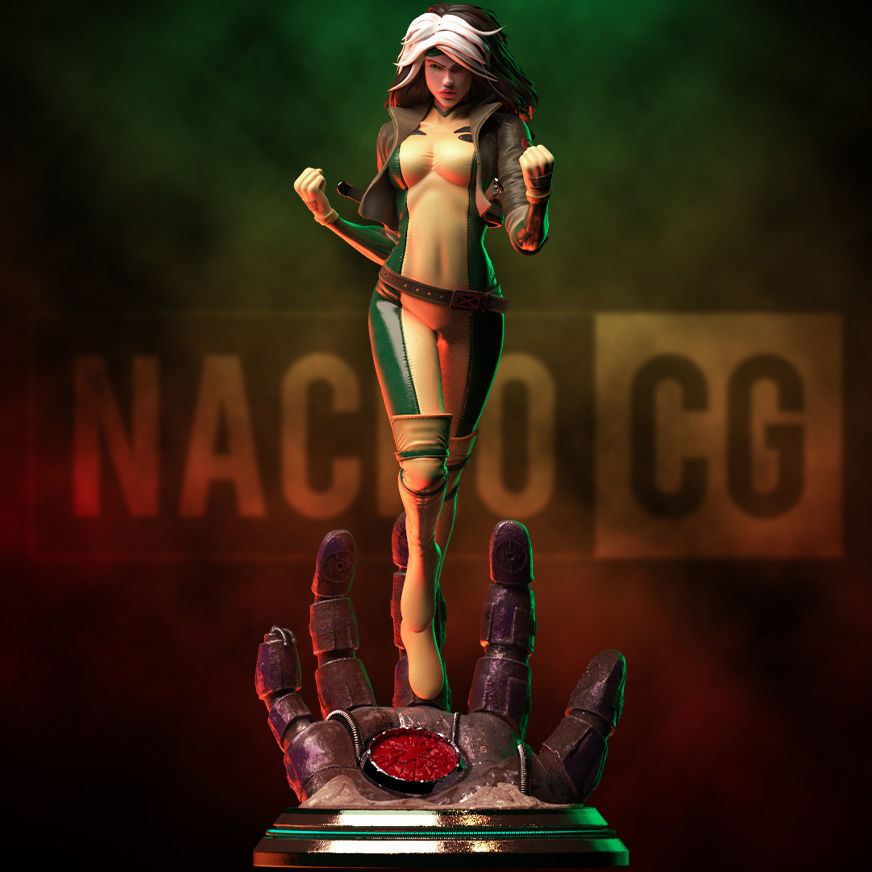 Fanart ROGUE from XMEN - Statue 3D print model_2