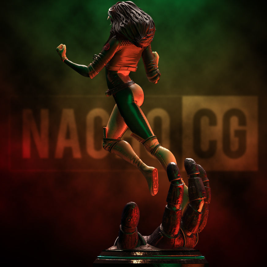 Fanart ROGUE from XMEN - Statue 3D print model_3