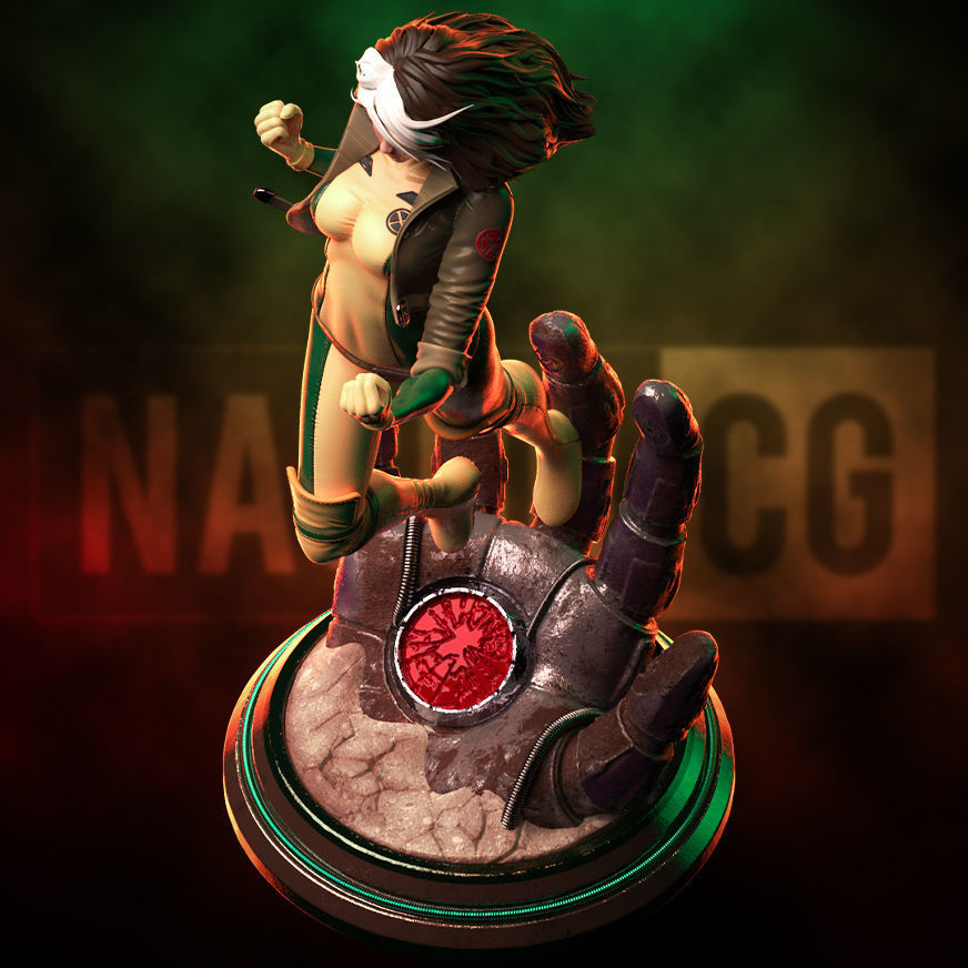 Fanart ROGUE from XMEN - Statue 3D print model_10