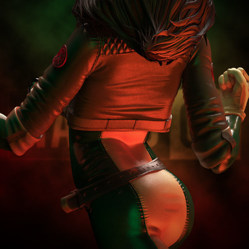 Fanart ROGUE from XMEN - Statue 3D print model_4