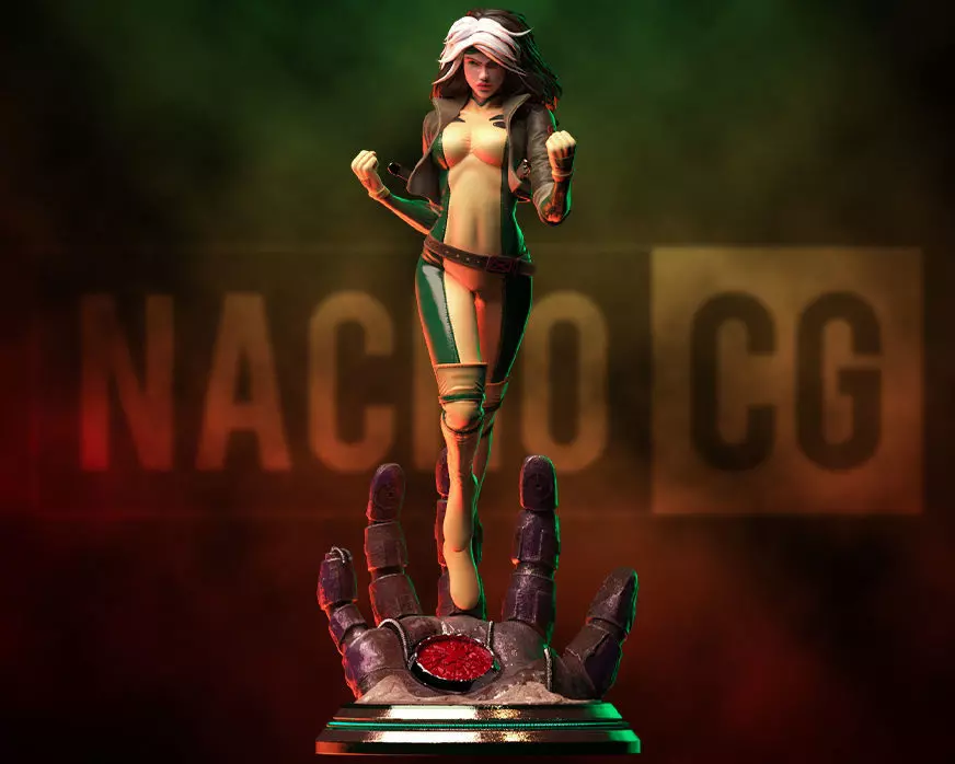 Fanart ROGUE from XMEN - Statue 3D print model_0
