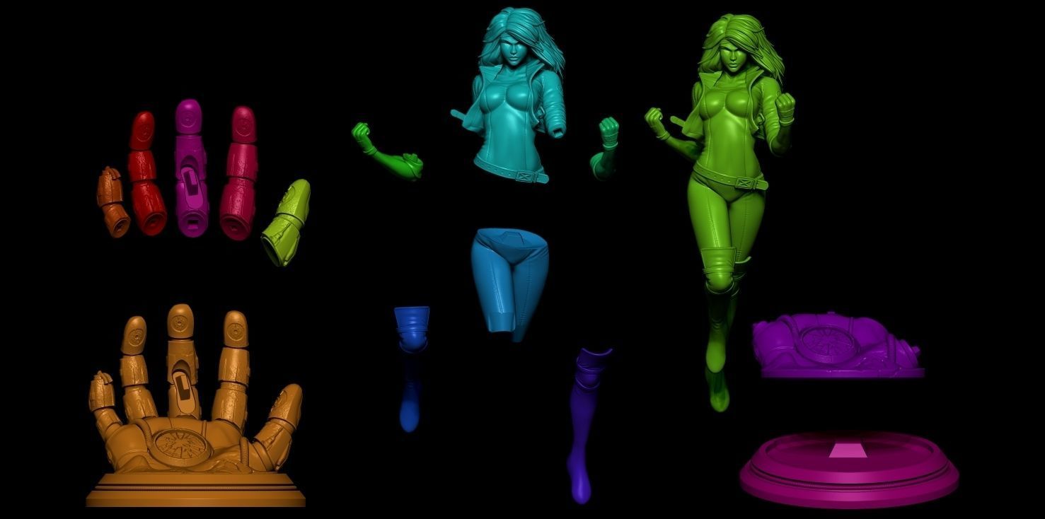 Fanart ROGUE from XMEN - Statue 3D print model_1