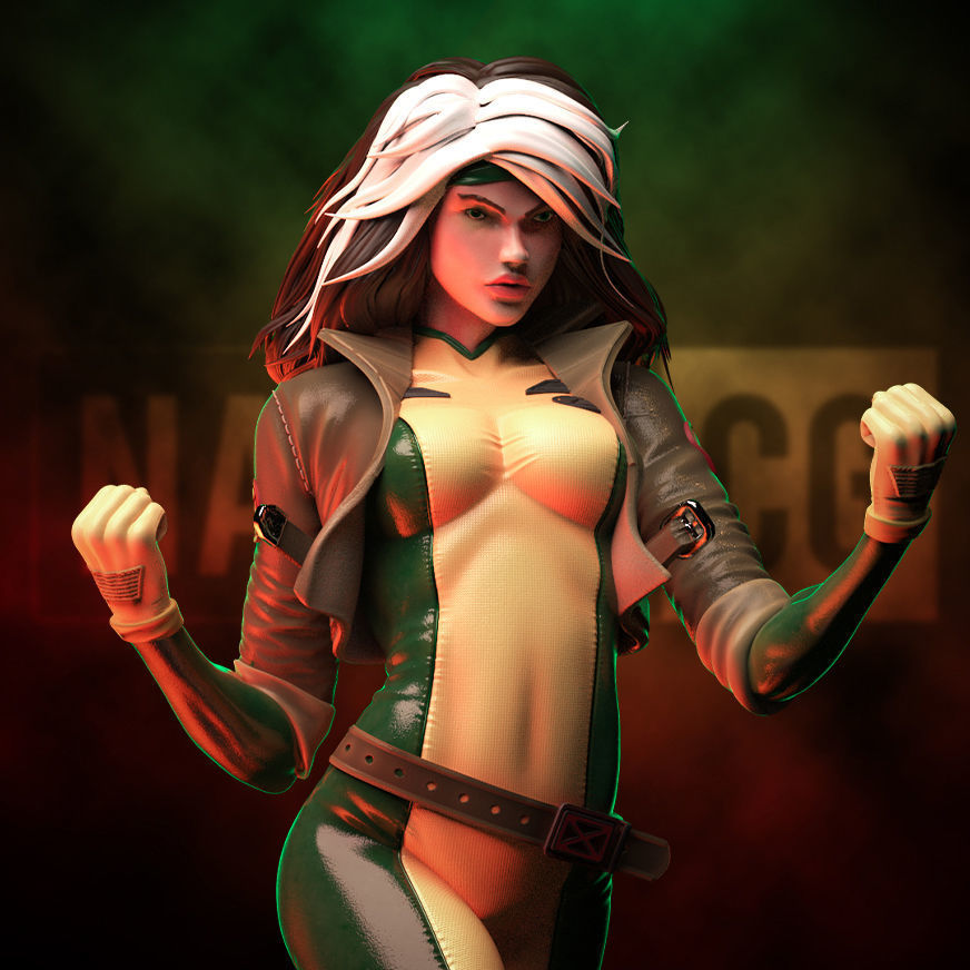 Fanart ROGUE from XMEN - Statue 3D print model_5