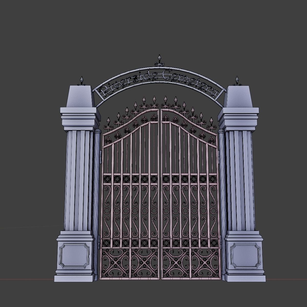 GOTHIC CEMETERY ASSET PACK Low-poly 3D model_42