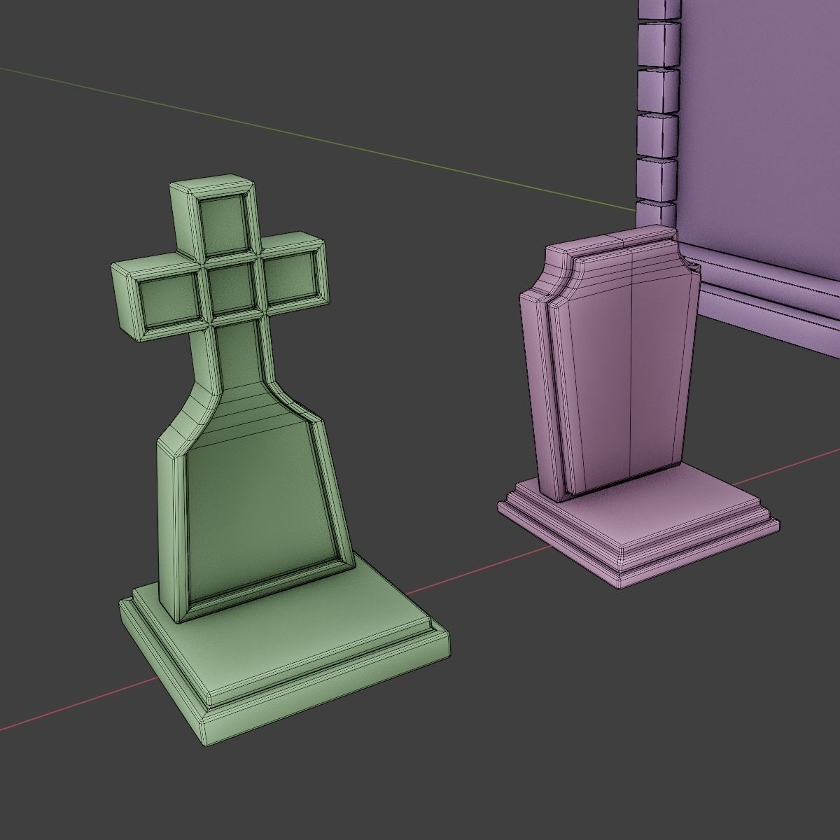 GOTHIC CEMETERY ASSET PACK Low-poly 3D model_43