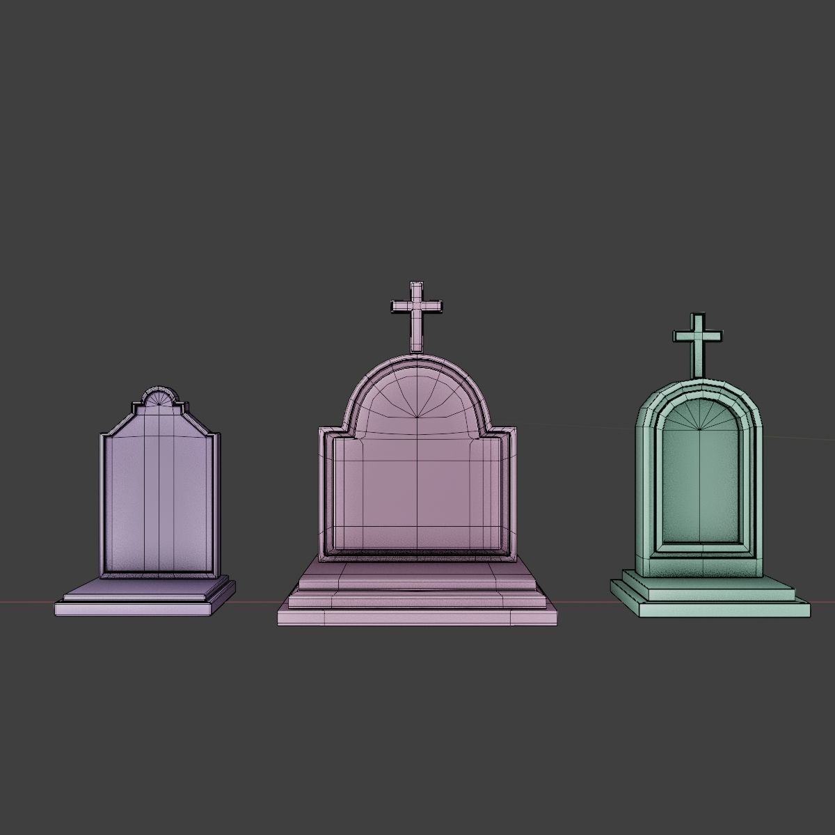GOTHIC CEMETERY ASSET PACK Low-poly 3D model_31