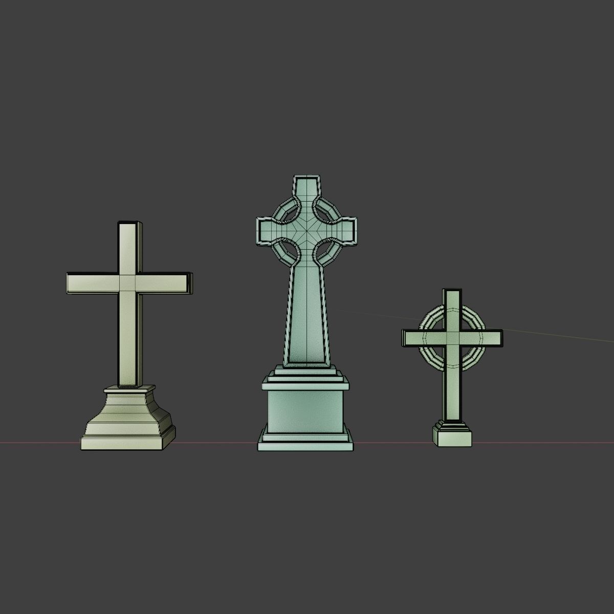 GOTHIC CEMETERY ASSET PACK Low-poly 3D model_32