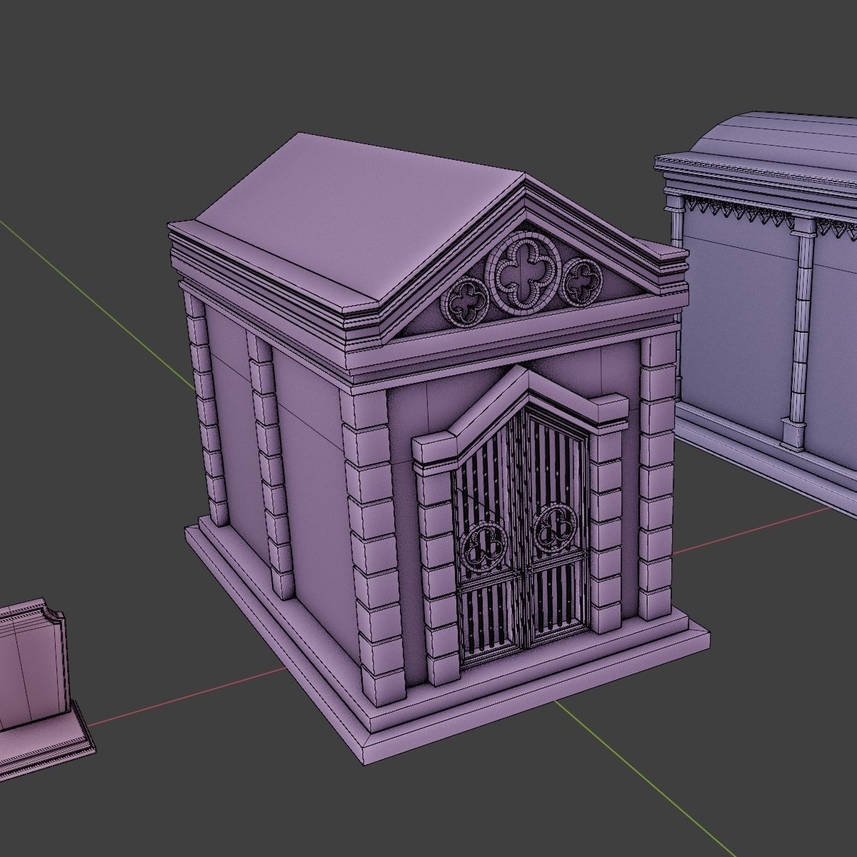 GOTHIC CEMETERY ASSET PACK Low-poly 3D model_44