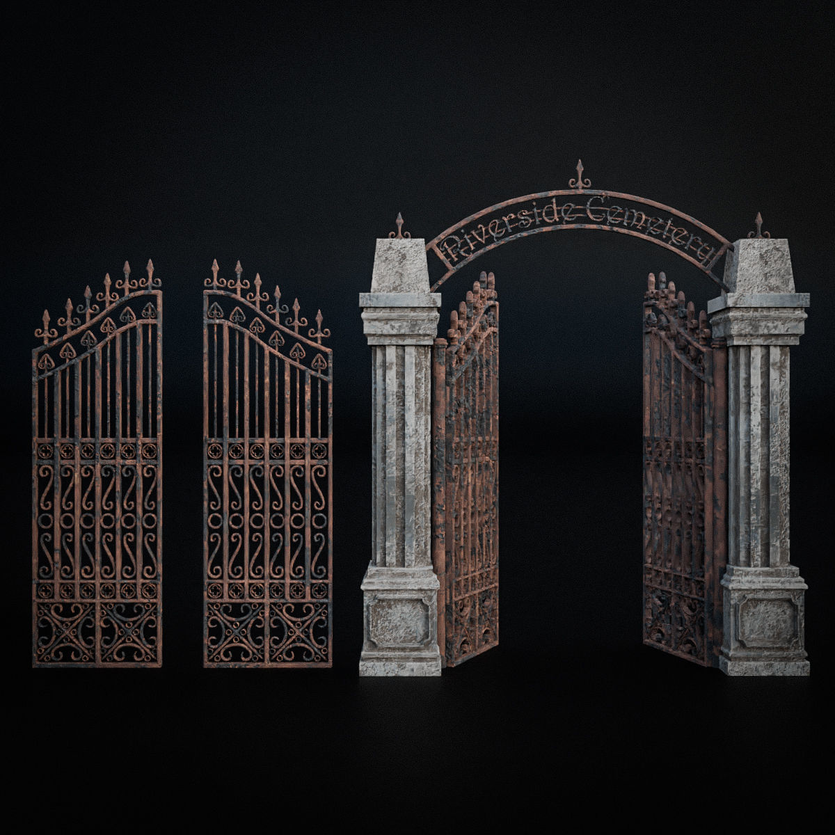 GOTHIC CEMETERY ASSET PACK Low-poly 3D model_13