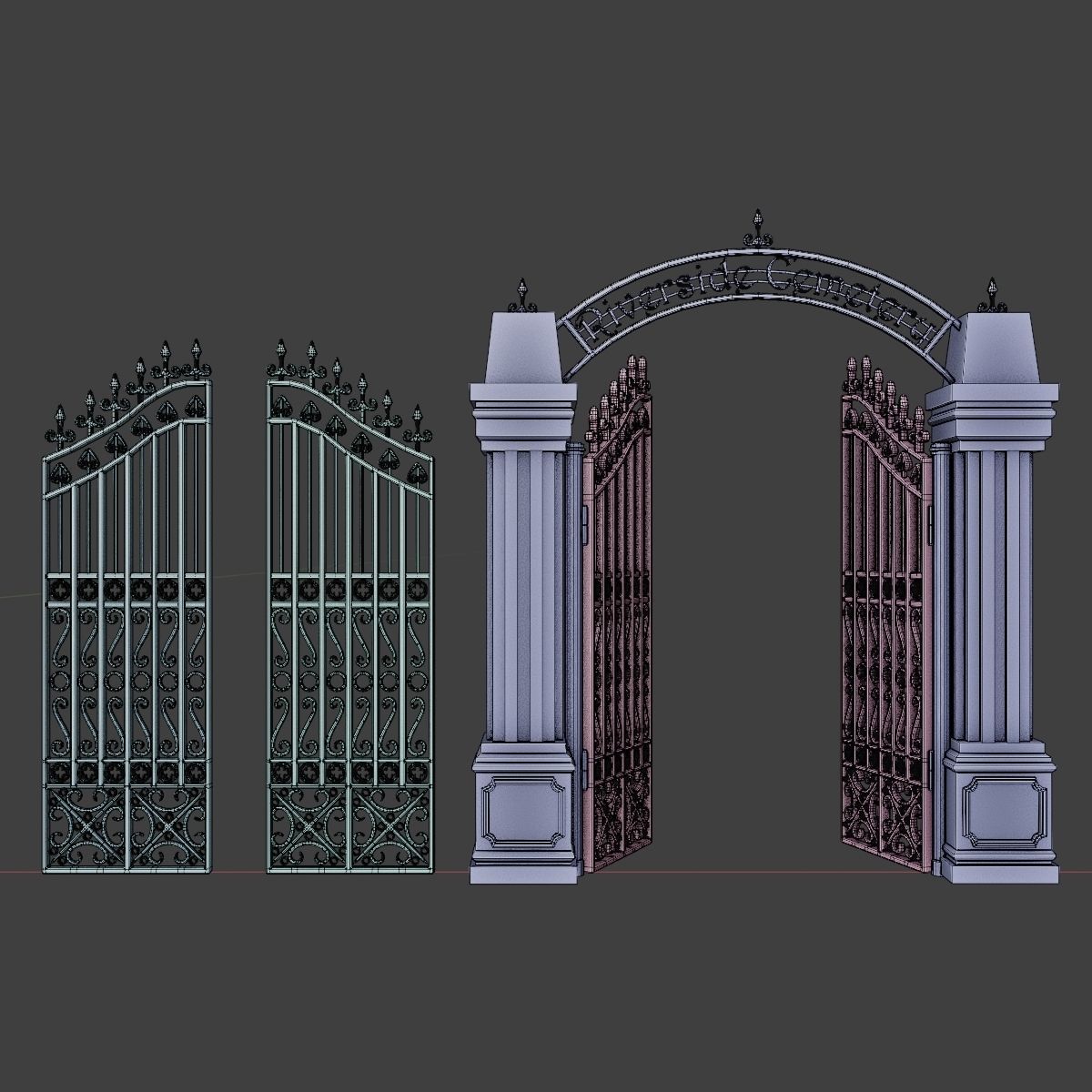 GOTHIC CEMETERY ASSET PACK Low-poly 3D model_54