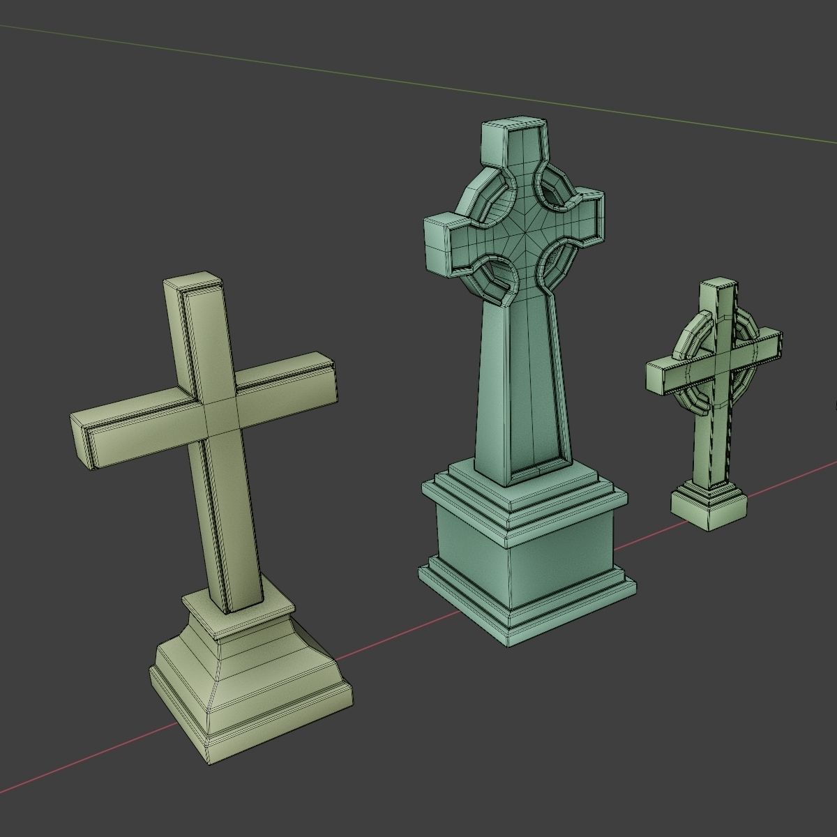 GOTHIC CEMETERY ASSET PACK Low-poly 3D model_41