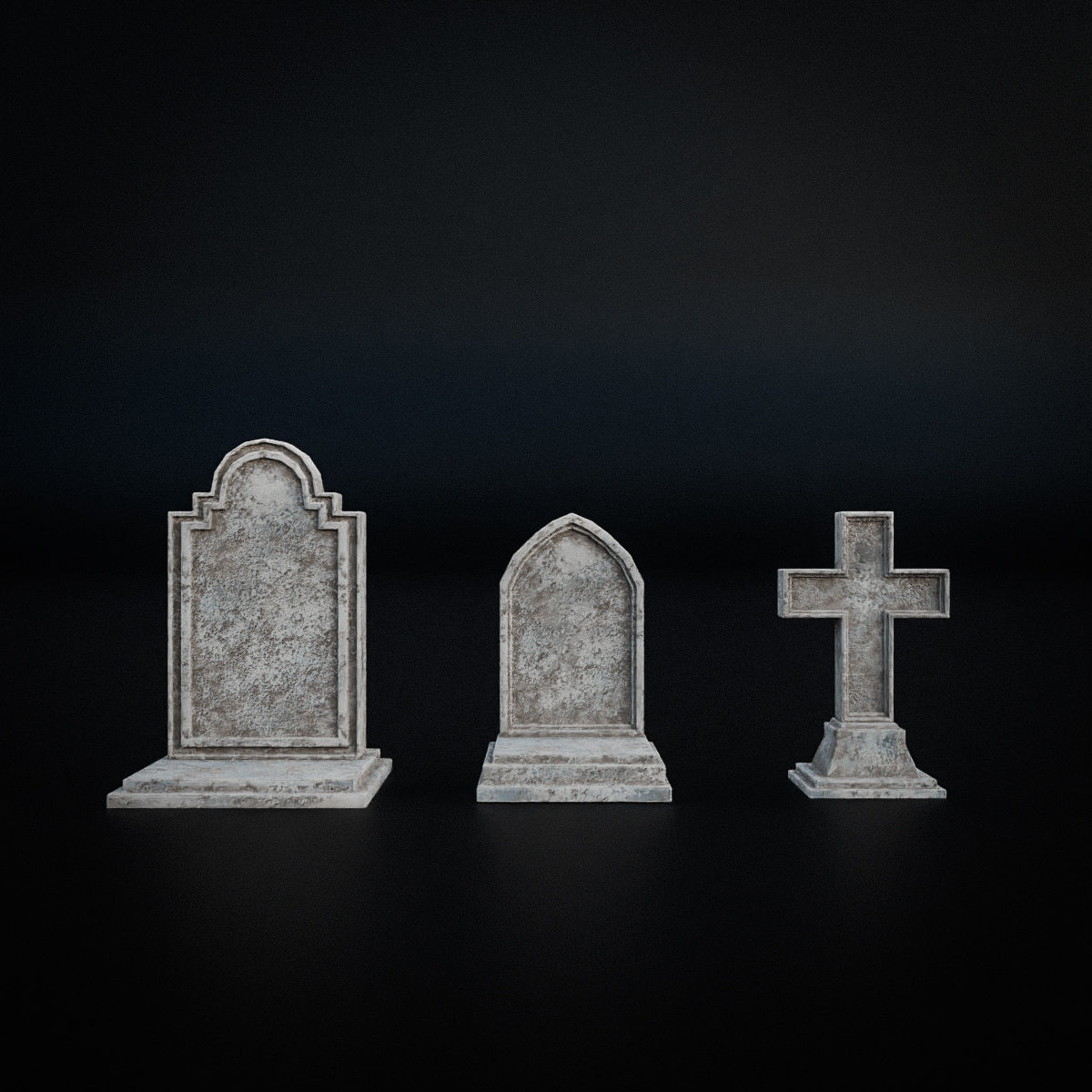 GOTHIC CEMETERY ASSET PACK Low-poly 3D model_7