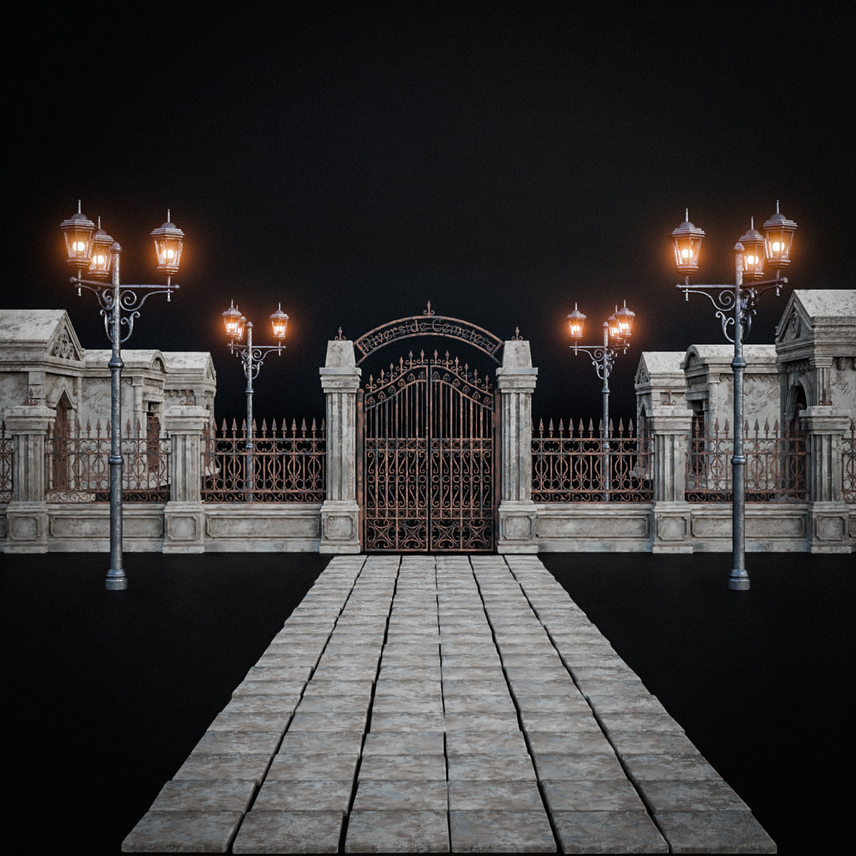 GOTHIC CEMETERY ASSET PACK Low-poly 3D model_30