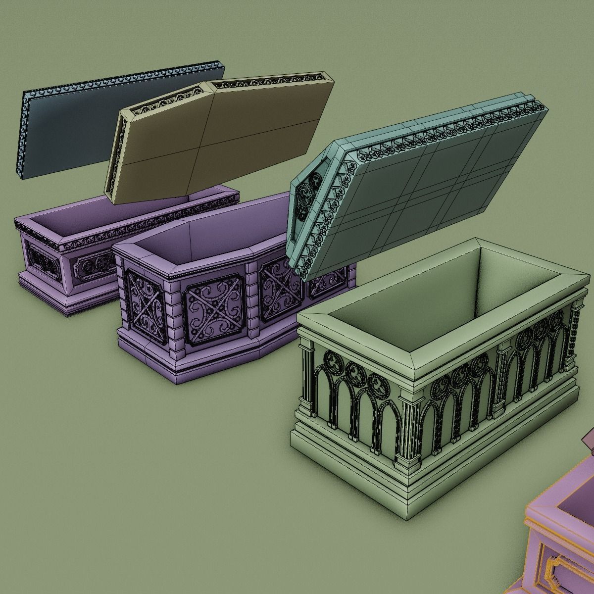 GOTHIC CEMETERY ASSET PACK Low-poly 3D model_56
