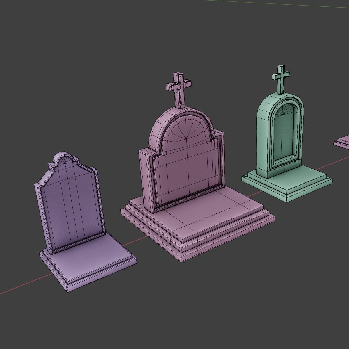 GOTHIC CEMETERY ASSET PACK Low-poly 3D model_47
