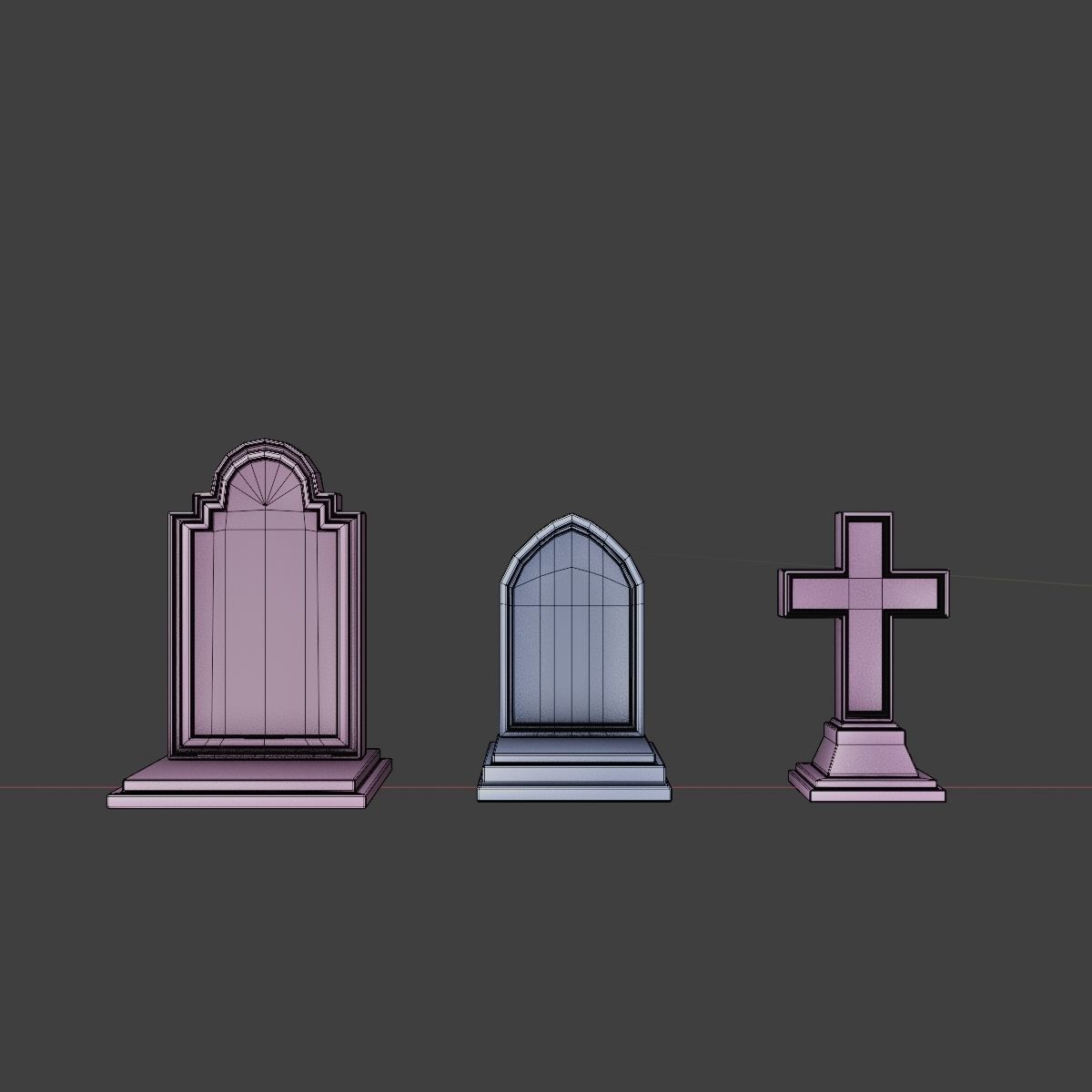 GOTHIC CEMETERY ASSET PACK Low-poly 3D model_33