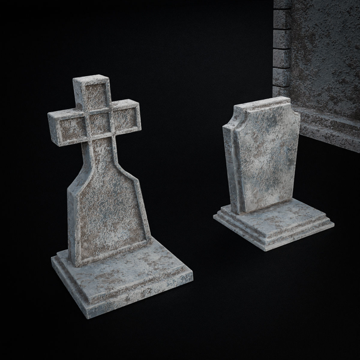 GOTHIC CEMETERY ASSET PACK Low-poly 3D model_21