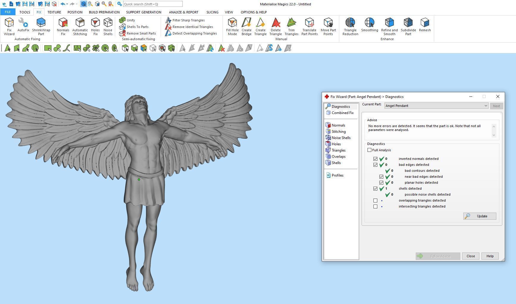  Man Angel Pendant  Sculpture jewelry gold 3D print model_9