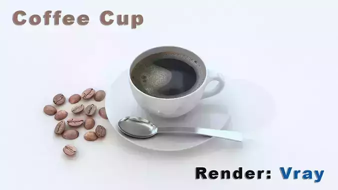 Coffee Cup with  Beans