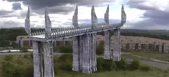 League of legends Inspired Angel wings bridges 9 3D