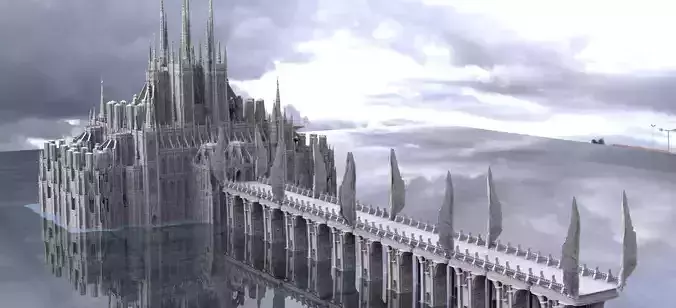 League of legends Inspired Cathedral with Angel Bridge 