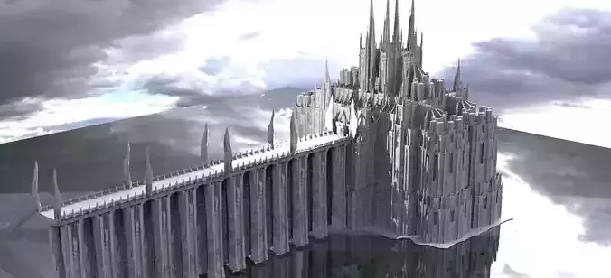 League of legends Inspired Cathedral extravagant Angel Bridge 3D