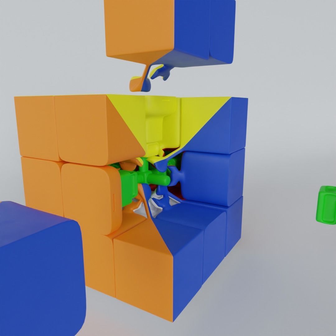 Stickerless Rubik s Cube Free 3D model_2