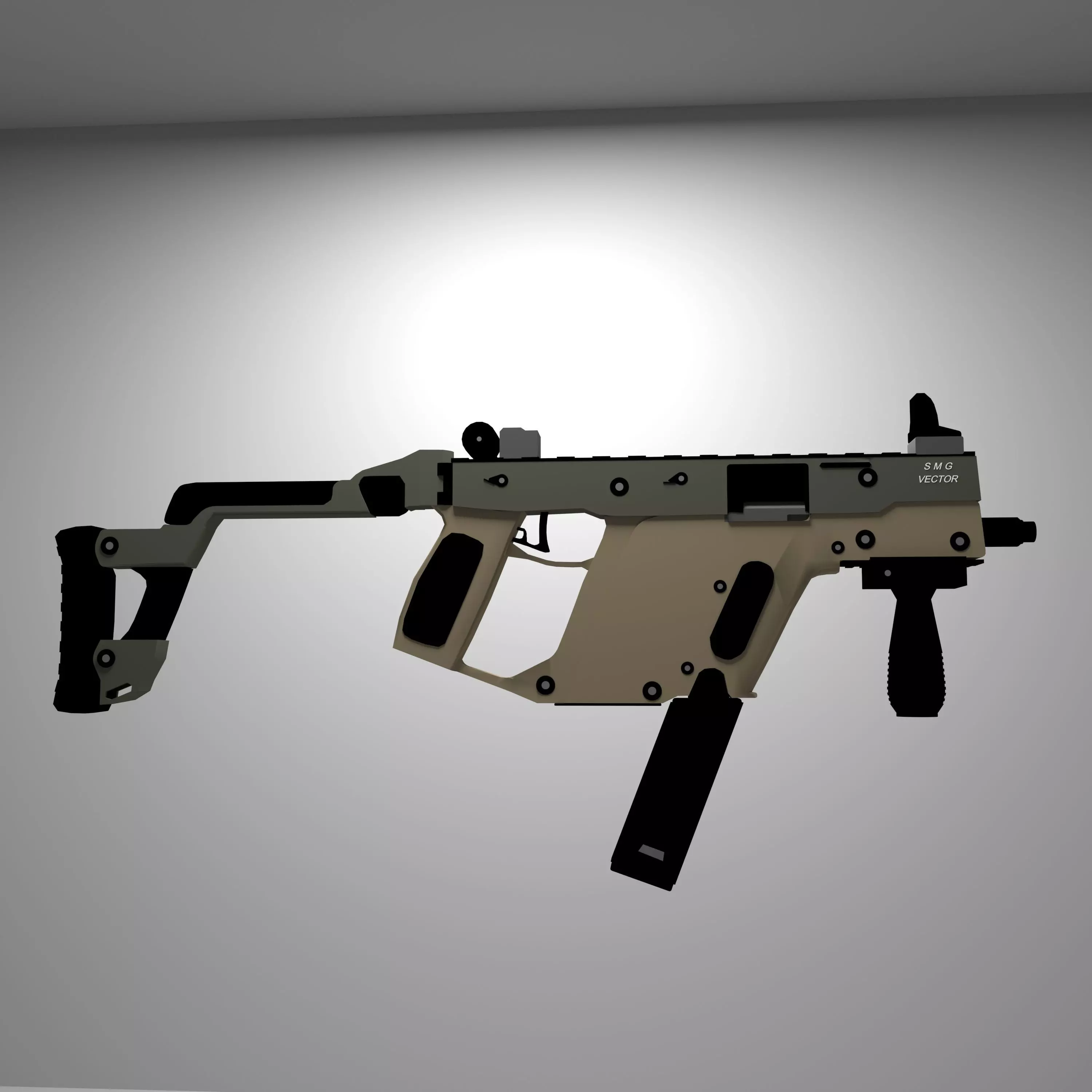 vector SMG Low-poly 3D model