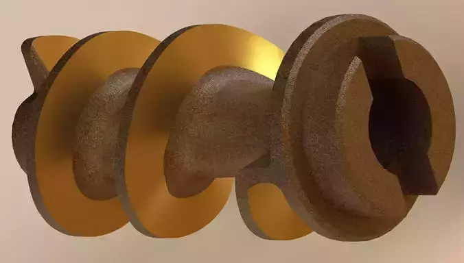 Aluminum auger grinder 3D model