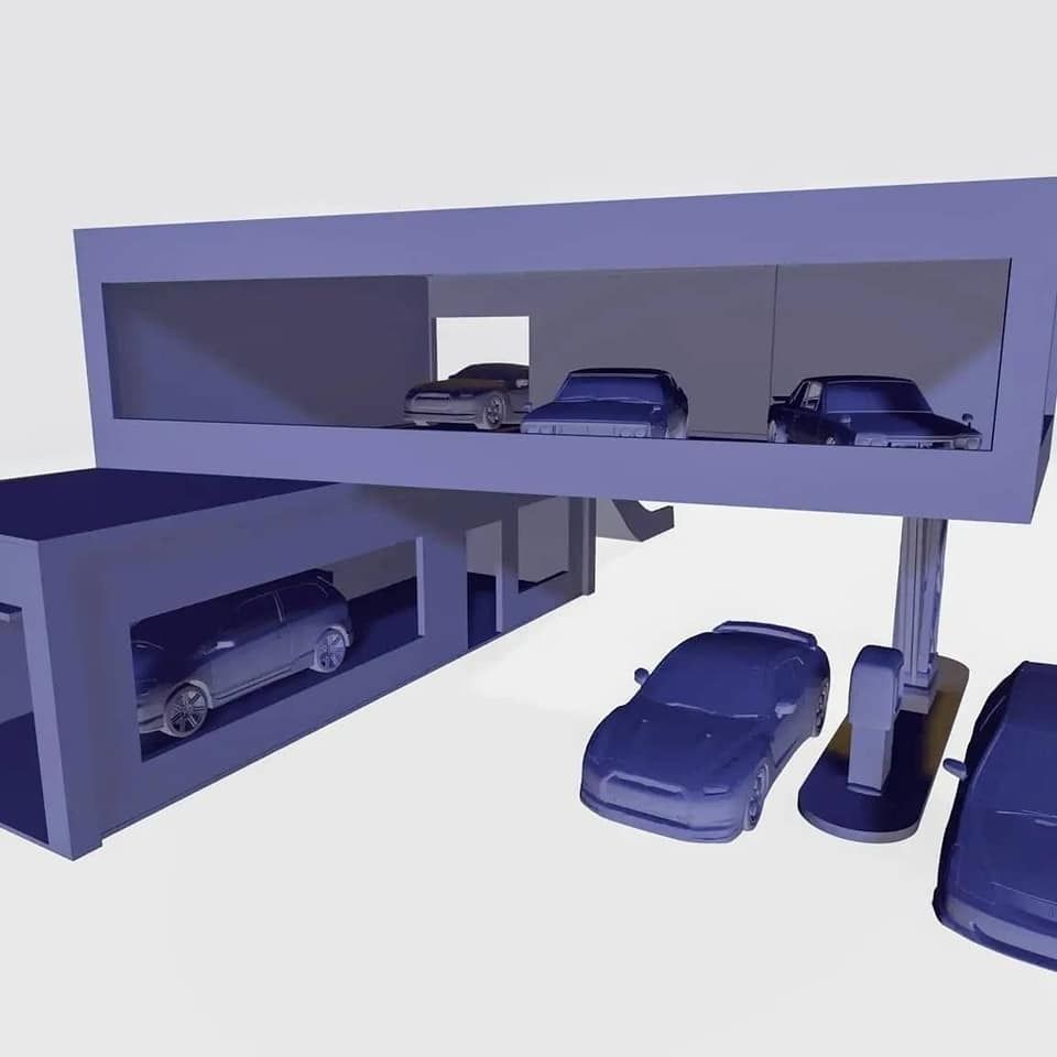 Garage Showroom for 1 64 diecast 3D print model_1