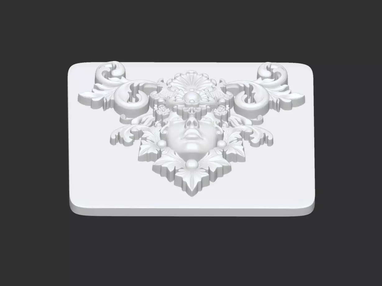 Female Face Art Nouveau Push Mold for Ornamental Clay Making 3D print model