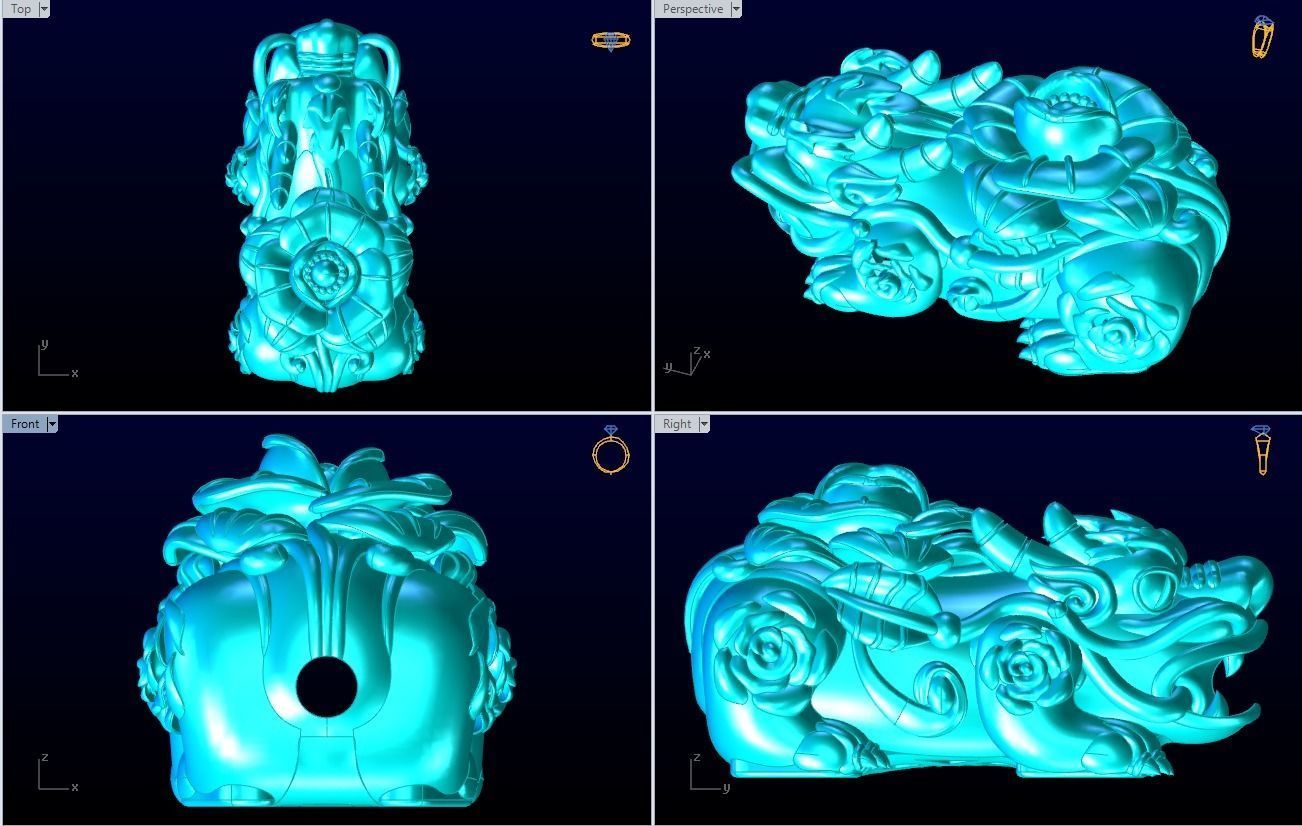 Pixiu Bracelet - Unicorn  bracelet - N809 3D print model_7